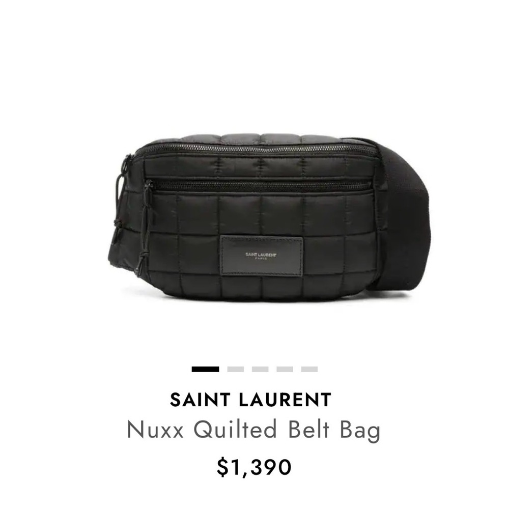 Saint Laurent Nuxx Quilted Nylon Belt Bag Black